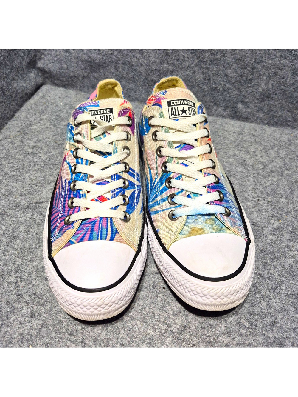 Converse All Star Canvas Low Top Lace-Up Floral Tropical Sneaker M8.5 W10.5